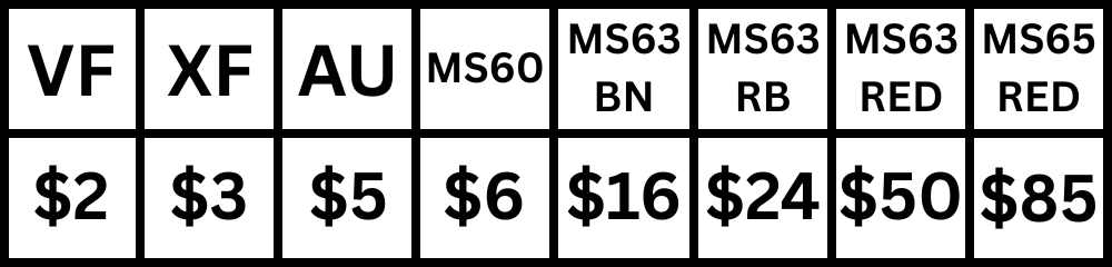 1970 s small date cent value chart 8 grades