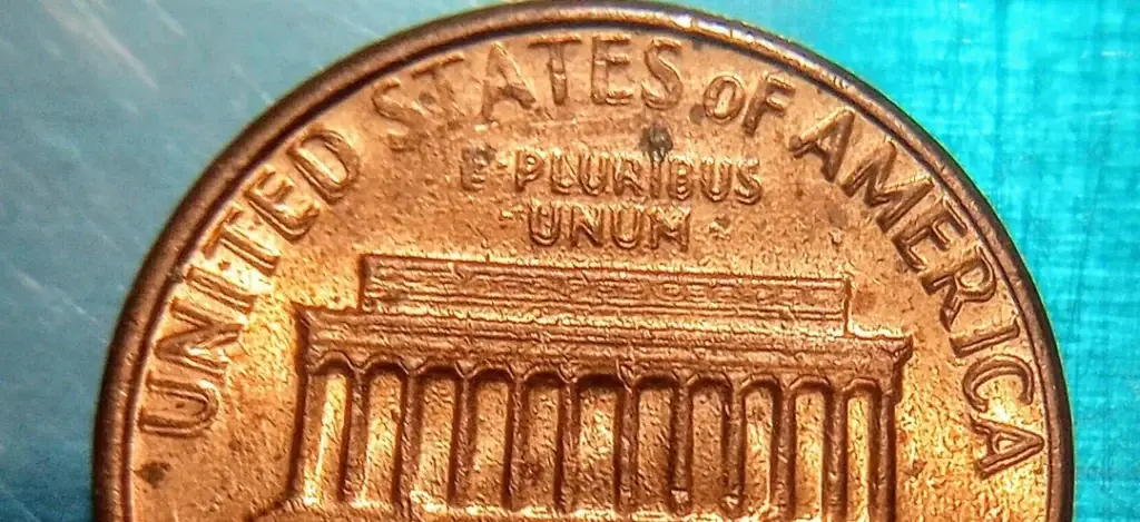 1983 double die reverse united states of america close up view ddr