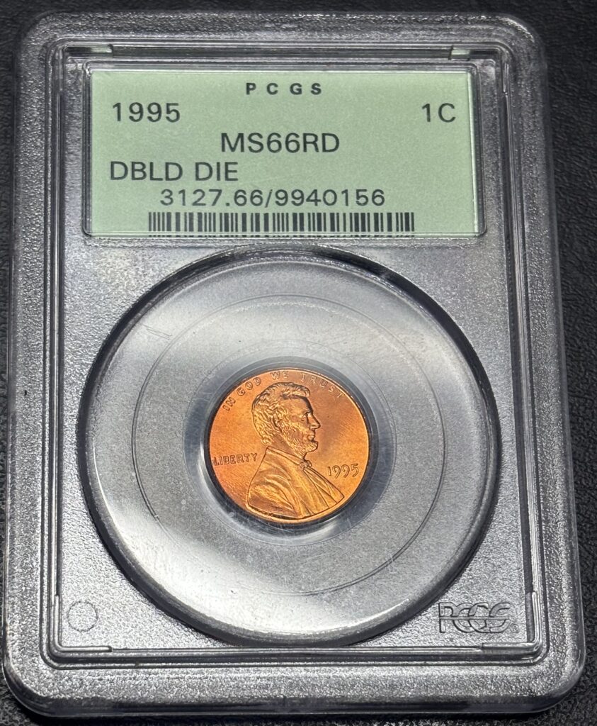 1995 doubled die obverse graded cent